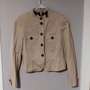 Burberry cotton ruffle waist jacket